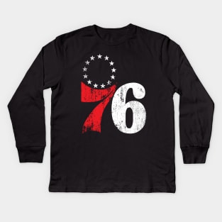 Distressed 76 Logo Kids Long Sleeve T-Shirt